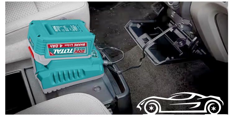 شاحن بطارية ليثيوم أيون P20S للسيارة – بمدخل 12–24 فولت DC من توتال (TFCLI2012)