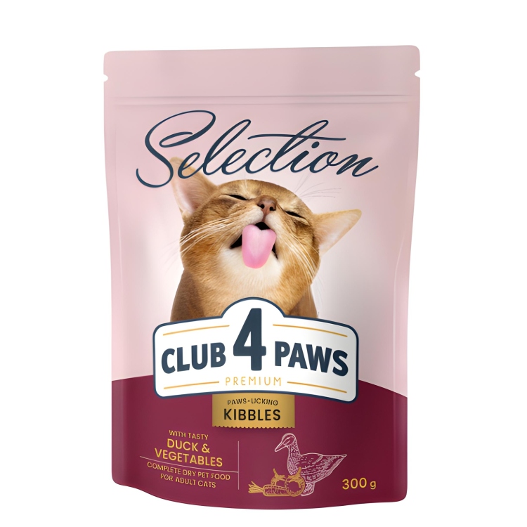 Club 4 paws طعام للقطط بطعم البط والخضار