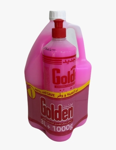 غولدن صابون سائل جلي جالون  3لتر+1000 غ