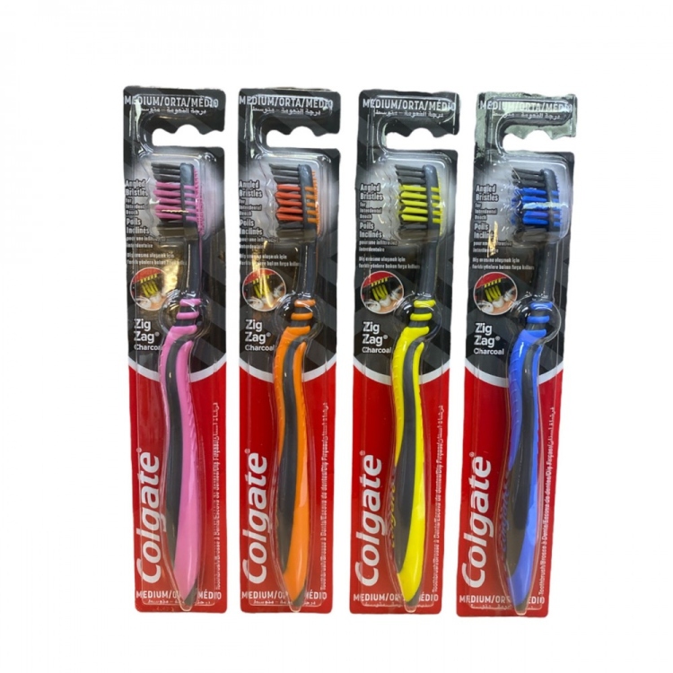 فراشي اسنان كولجيت زغ زاغ بالفحم عدد 12 قطعه