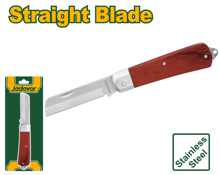 سكين مستقيم  بمقبض خشبي – رأس مستقيم 210مم من جادايفر (JDCSK3601)