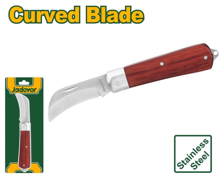 سكين اعوج بمقبض خشبي – رأس منحني 210مم من جادايفر (JDCSK3602)