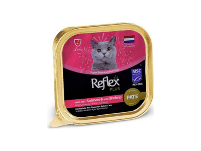 ريفليكس بلس طعام للقطط البالغة  - قطع السلمون والجمبري  مطحون