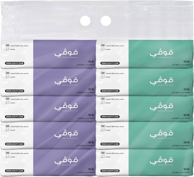 قوفي 3 طبقات 300  منديل 10 حبات