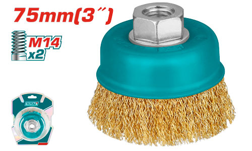 فرشاية سلك نحاس 3" TOTAL TAC31031 Cup wire brush with nut 75MM