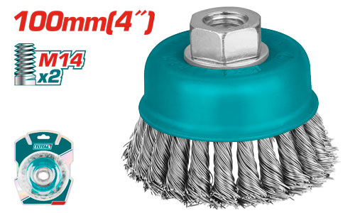 فرشاية سلك صاروخ مجدول 4" TOTAL TAC32041 100mm