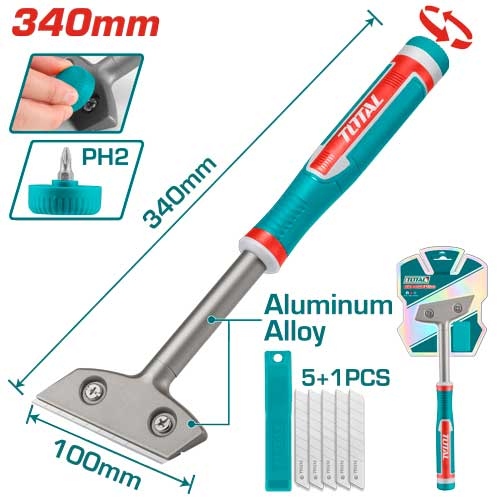 Total TGS3088 مقشطة معدني 34 سم مع طقم شفرات
