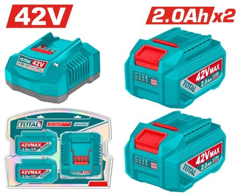 Total TFBCPM20221 طقم بطاريات 42 فولت 2 أمبير وشاحن