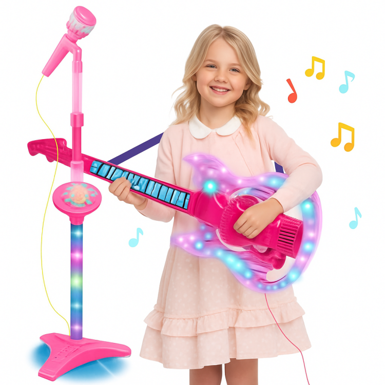 جيتار الأطفال الموسيقى مع اضاءة 