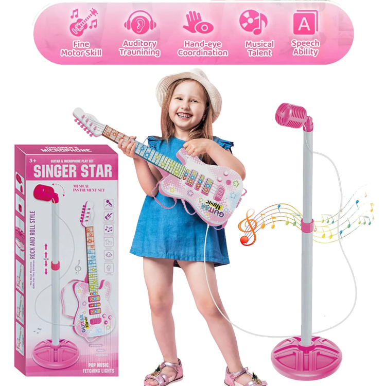 جيتار الأطفال الموسيقى مع اضاءة 