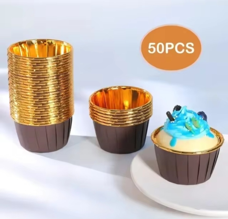 كاسات كب كيك بني 50 قطعه