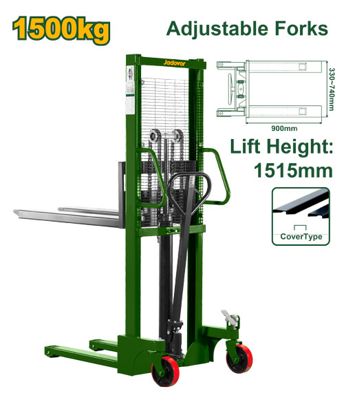 Jadever JDNK1R15 جك طبالي 1.5 طن شوكة متحركة ارتفاع 1.5 متر