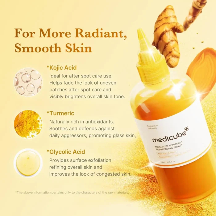     Medicube Kojic Acid Turmeric Resurfacing Toner  is a daily exfoliating toner 