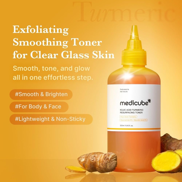     Medicube Kojic Acid Turmeric Resurfacing Toner  is a daily exfoliating toner 