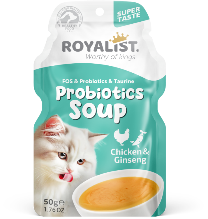 شوربة رويالست للقطط بروبيوتيك بالدجاج والجينسنغ 50 غرام