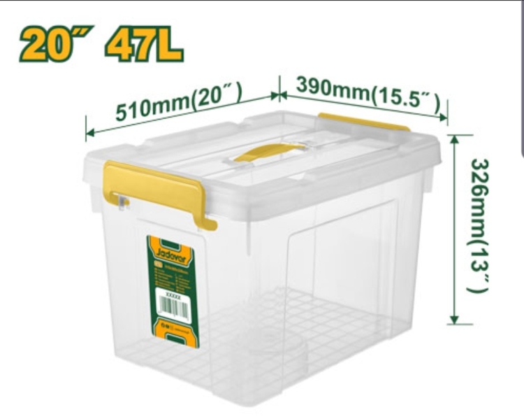 صندوق تخزين بلاستيك شفاف 47 لتر Jadever JDTB2350