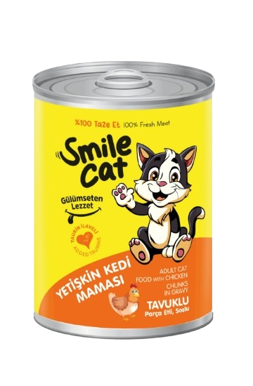 Smile wet food cat 400g chicken  الصندوق يحتوي على 24 علبة