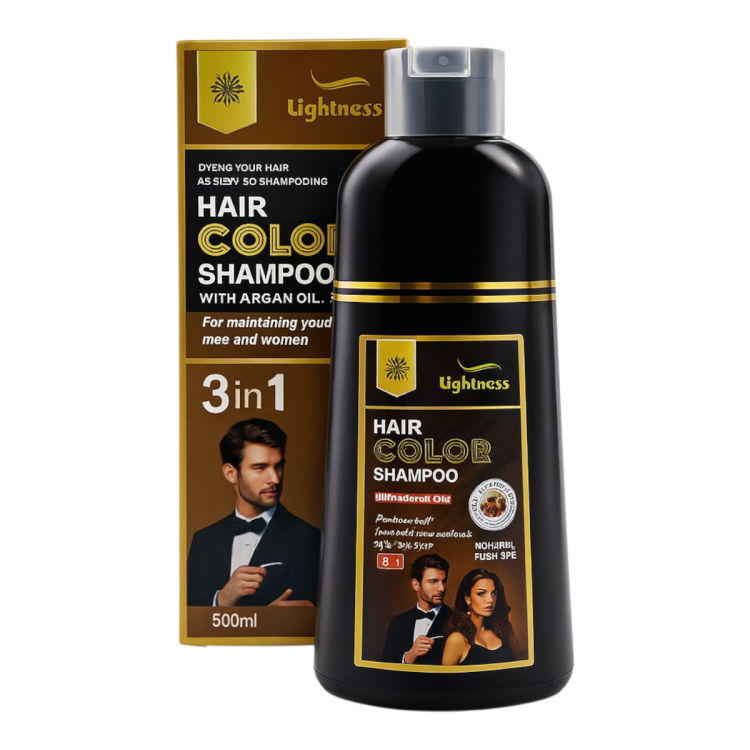 شامبو صبغة الشعر لايتنس بالارغان اللون البني الطبيعي بحجم 500 مل