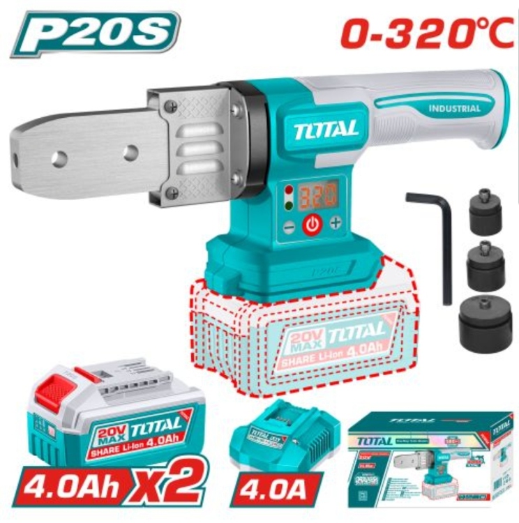 Total TWTLI20182 ماكنة لحام مواسير شحن 20 فولت مع 2 بطارية 4 أمبير مع شاحن