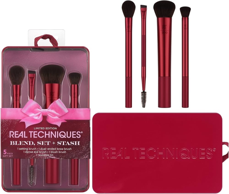 Real Techniques Blend, Set + Stash 5 Piece Holiday Makeup Brush Set
