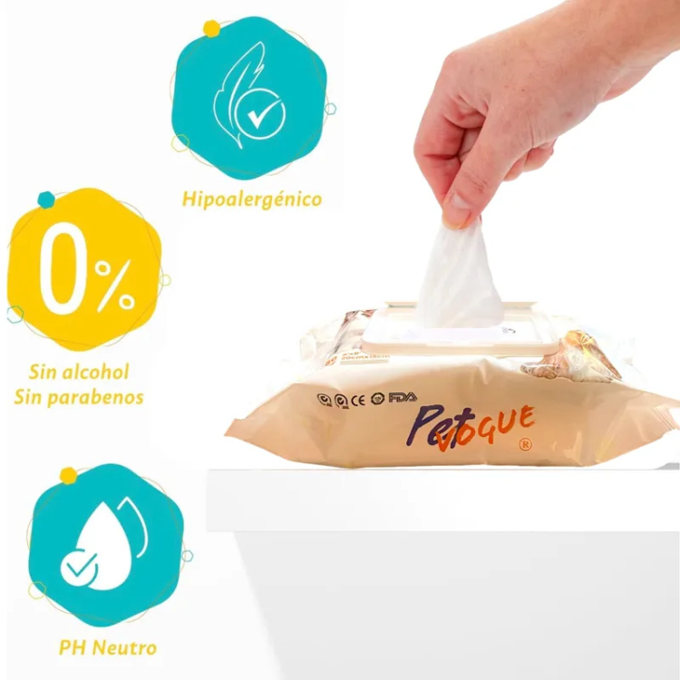 مناديل مبلله للقطط والكلاب من pet voque