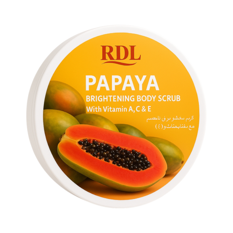 مقشر الوجة والجسم مستخلص من البابايا من ار دي ال بحجم 250 غم 