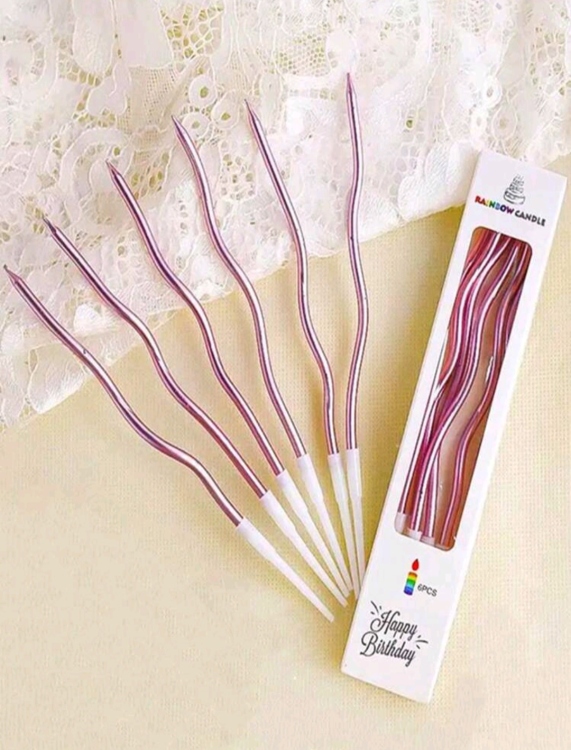 شمع كيك لون زهري 