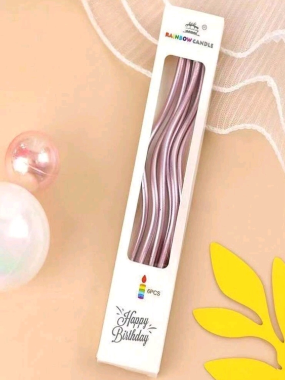 شمع كيك لون زهري 