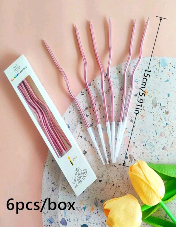 شمع كيك لون زهري 