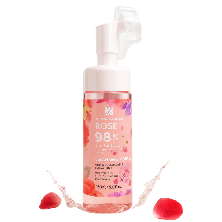 رغوة غسول وجه بخلاصة الورد بفرشاة 150مل من روز بيري