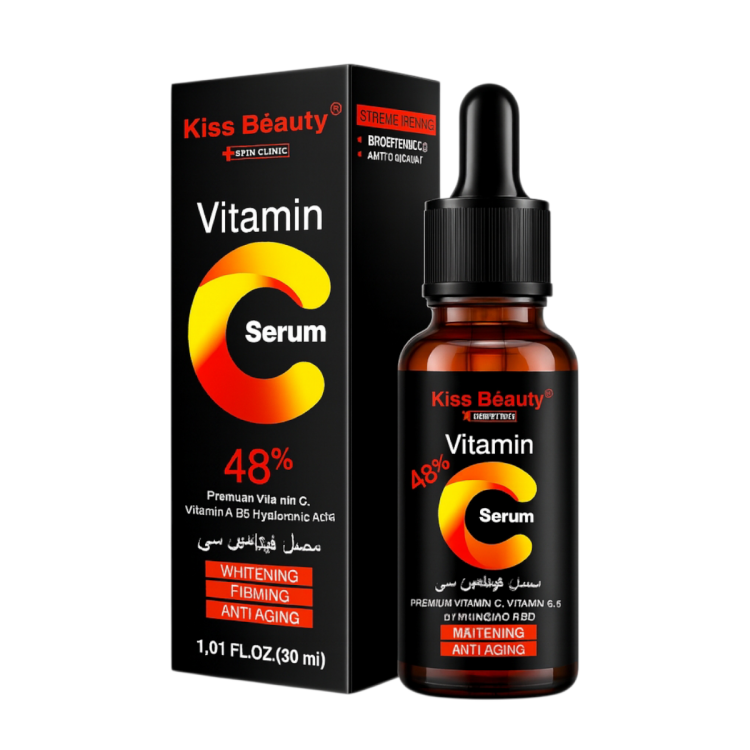 سيروم فيتامين سي و الهيالورونيك اسيد وفيتامين A  من كيس بيوتي يعمل على تبيض البشرة ويسيطر على افراز الزيت بحجم 30مل