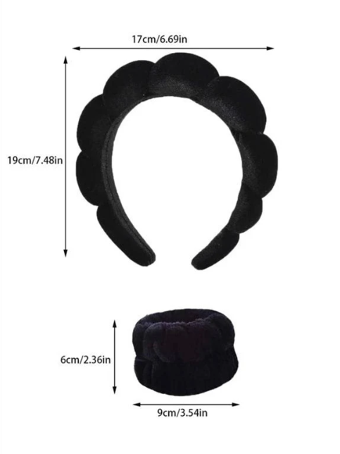 Women Headband & 2pcs Fuzzy Scrunchie 