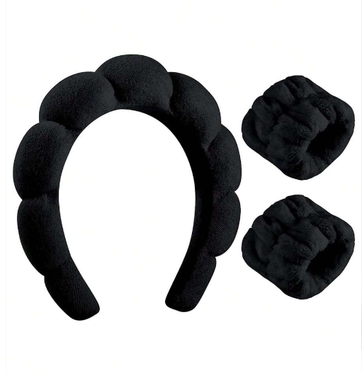 Women Headband & 2pcs Fuzzy Scrunchie 