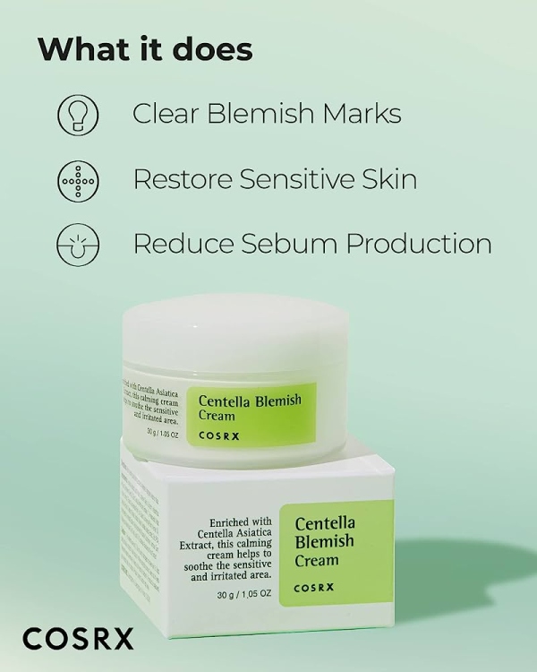 Cosrx Centella Blemish Cream  كريم معلاجة اثار الحبوب بالسينتيلا