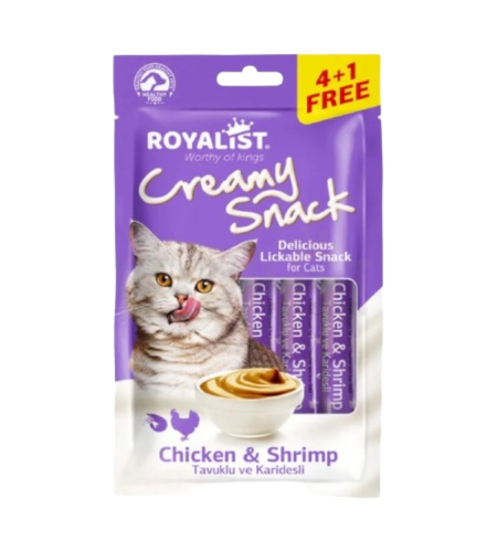 تريت قطط كريمة بنكهة الدجاج & جمبري رويالست