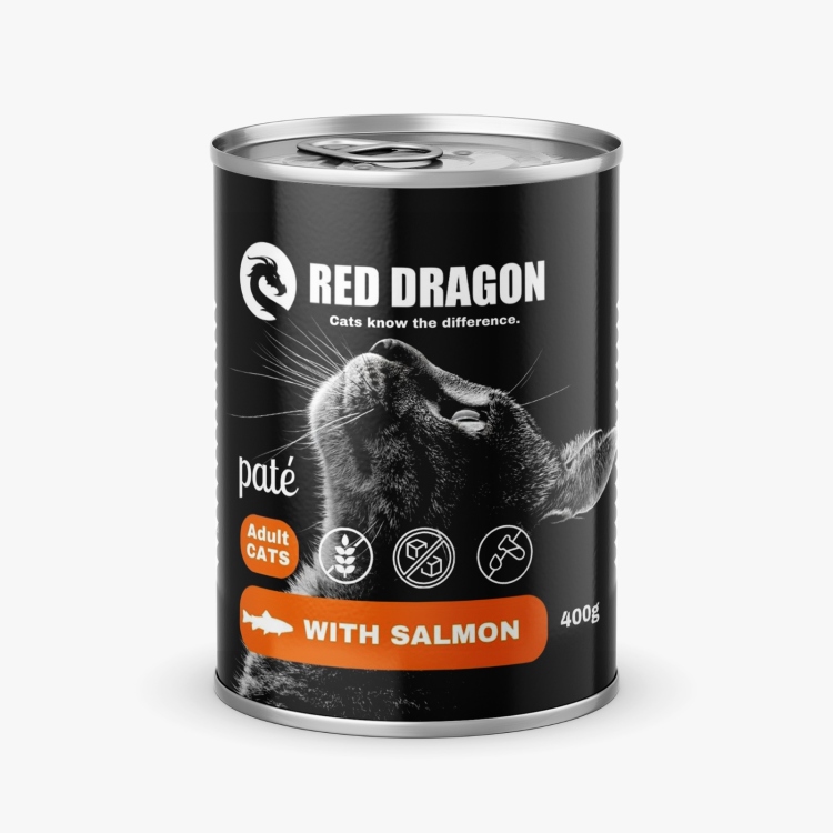 Red dragon wet food SALMON Pate عدد 24 علبه