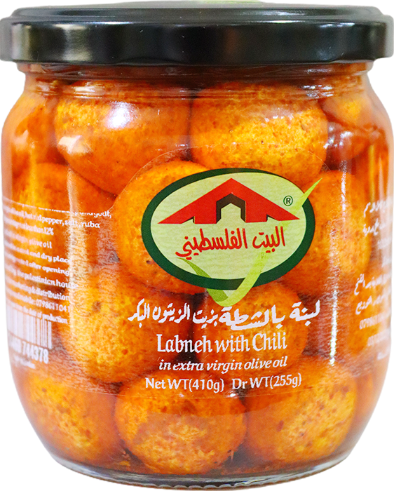 لبنة بالشطة بزيت الزيتون البكر