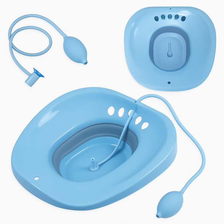 مغطس مع خرطوم ومضخة هوائية لون ازرق نوع ممتاز 