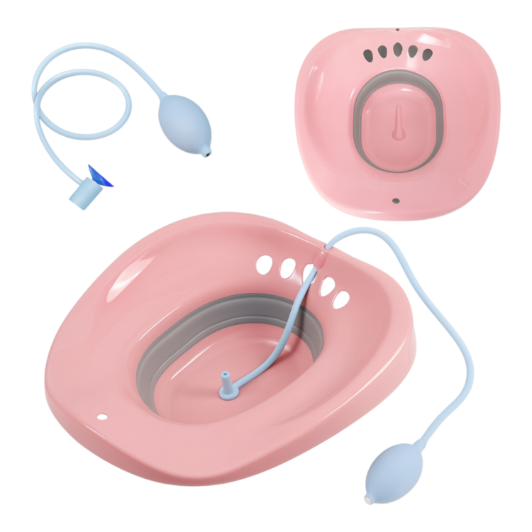 مغطس مع خرطوم ومضخة هوائية لون زهري نوع ممتاز 