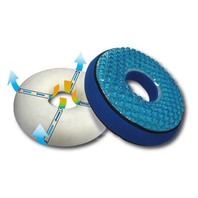 مخدة دونات جل بارد مع فوم لمشاكل البواسير والظهر 