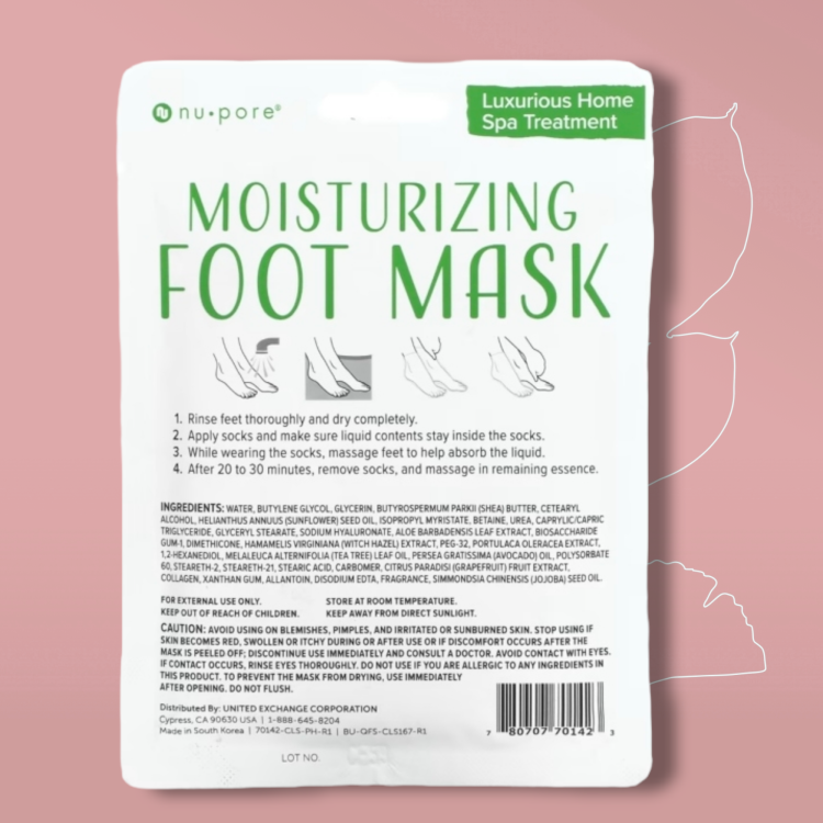 Nu pore foot mask ماسك ترطيب وتنعيم القدمين
