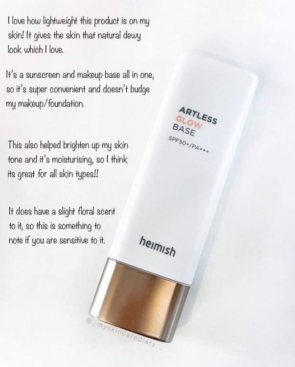 واقي شمس Heimish Artless Glow Base SPF 50+ PA+++