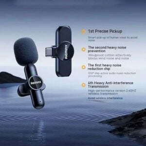 REMAX K10 RYUSIC SERIES ONE-TO-TWO LIVE STREAM WIRELESS MICROPHONE -IPHONE-type-c