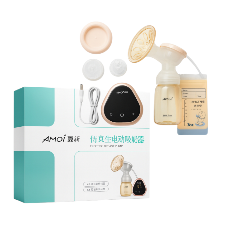 شفاط الحليب الكهربائي AMOI  مع اكياس تخزين الحليب  نوع ممتاز 