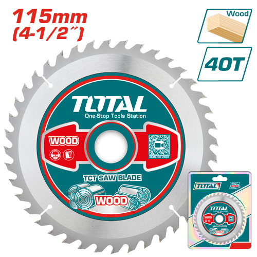 TOTAL TAC231255  TCT saw blade اسطوانة قص خشب 4.5" 16 ملم تركب للصاروخ