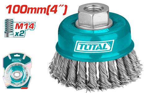 TOTAL TAC32041 WIRE CUP TWIST BRUSH 100mm فرشاية صاروخ مجدول "4