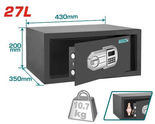 Total TESF3501 Electronic safe خزنة 10.7 كيلو 20*43*35 سم