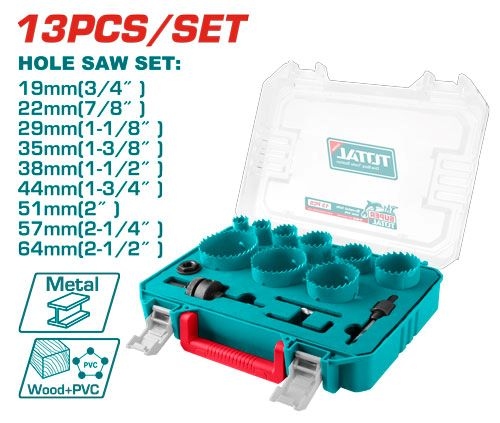 Total TACSH0132 طقم هولسو حديد 13 قطعة