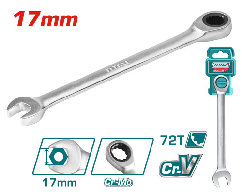 Total TCSPAR171 Ratchet spanner 17mm مفتاح شق رنج طقطيقة