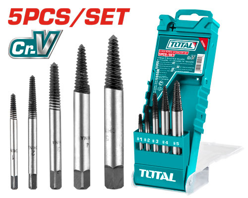 TOTAL TACSE0056 5PCS Screw extractor set طقم تسنين عكسي 3-18 ملم